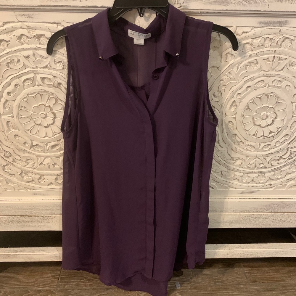 Cotton On purple long blouse tank